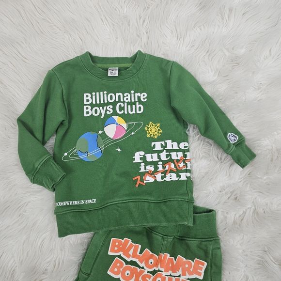 Billionaire Boys Club Green Orange Boys Size 2T Sweatshirt Joggers The Future Is - Picture 2 of 15